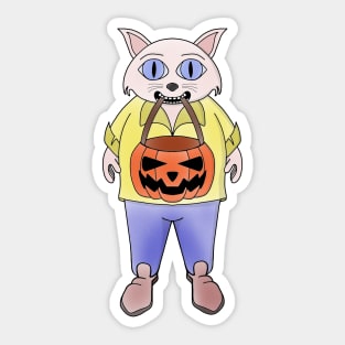 Pumpkin Cat Halloween Sticker